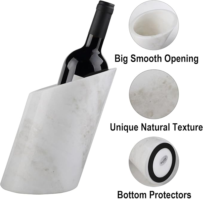 BCS Marble Wine Bottle Chiller - Versatile Wine Chillers for Bottles - Applicable to Kitchen Utensil Holder/Makeup Brush Holder/Pen Holder for Desk That Also Serve as Lamp Shade