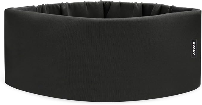 Away Sleep Mask - Premium Thermoregulating Eye Mask for Sleeping & Travel,100% Blackout, Soft, Contoured, Packable, Hidden Earplug Pocket, Jet Black