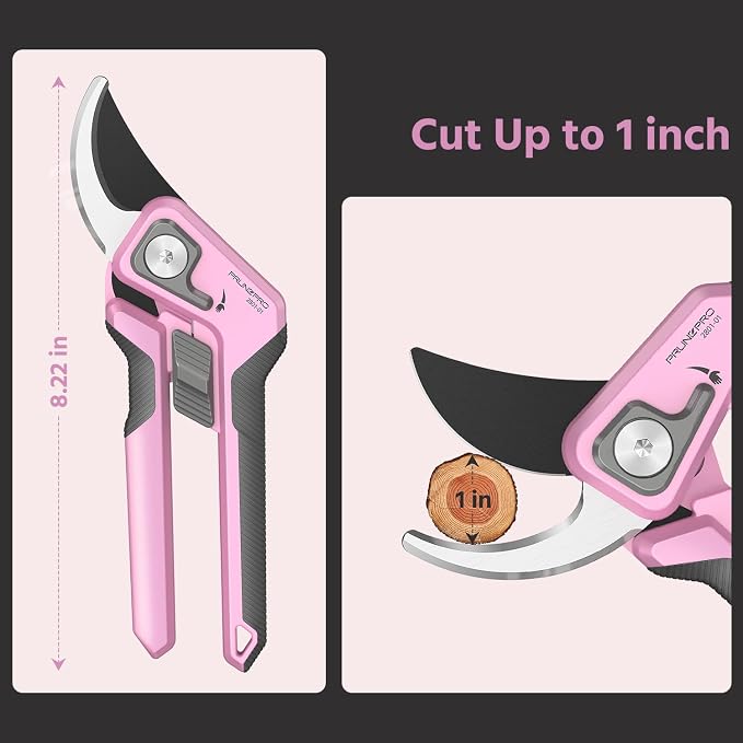 PrunePro Pruning Shears Scissors Set - Professional German Stainless Steel Hand Pruner Anti-Break Lock Ergonomic Garden Scissors for Branches Herb Flower Bonsai Garden Clipper