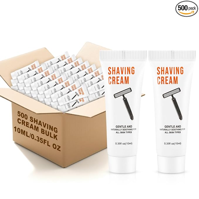 500 Shaving Cream Bulk Travel 10ml/0.35fl oz,Disposable Shaving Cream in Bulk Travel Shave Cream for Hotel Homeless,Jasmine