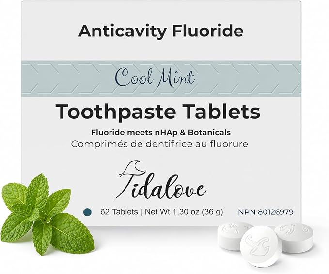 Fluoride Toothpaste Tablets with nHAp, Cool Mint, 1-Month Refill