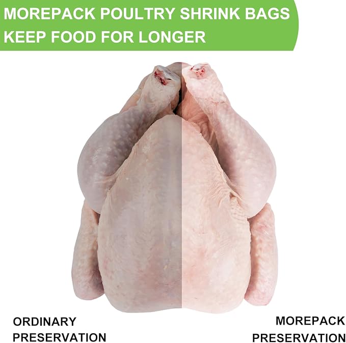 Poultry Shrink Bags,100 Pcs 13x18 Chicken Bags Heat Shrink Poultry Bag for Freezer