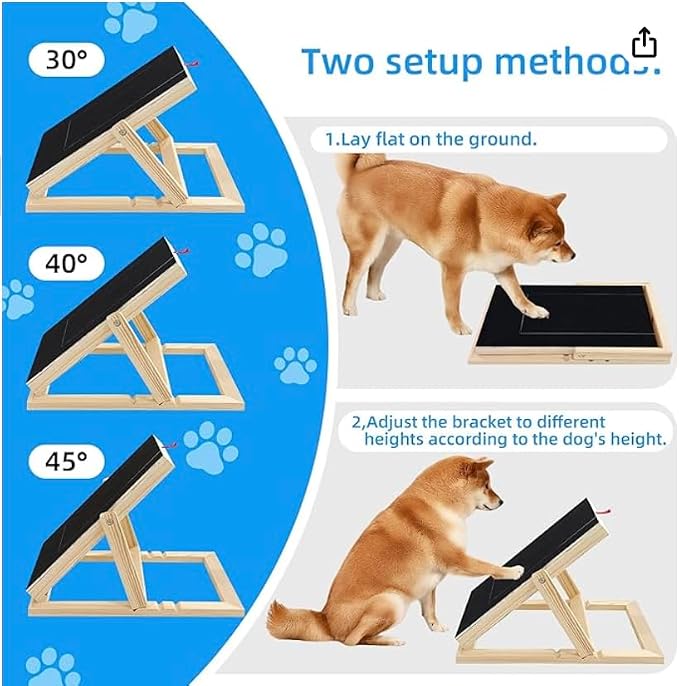 Dog Nail Scratch Board - with Treat Draw- Dog Scratch Pad for Nails – Durable Wooden Nail Filing Board with Treat Drawer (All Breeds, Adjustable)