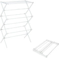 Honey-Can-Do 6-Tier Collapsible Clothes Drying Rack, 30", No Assembly, Grey | Accordion frame opens to 6 tiers with 24 ft of drying space, then folds flat to 3 in. Rust-resistant coated steel.