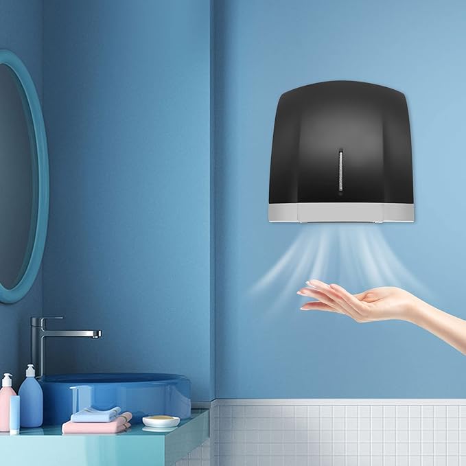 Commercial Electric Hand Dryer, 1800W Compact Automatic High-Speed Hand Dryer with Hot and Cold Air, Wall Mounted, Low Noise for Home Industry Bathroom Office Mall
