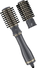 Conair InfinitiPRO Rotating Hot Air Dryer Spin Brush Set | Bidirectional Rotating Ionic Hot Air Brush for Volume and Curls, Gray, 2 in. and 1 ½ in. Brush Heads, BC191L