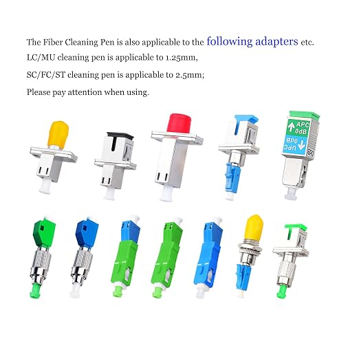 Xunsomten-10PC Fiber Cleaner Fiber Optic Tools Cleaning Pen for 1.25 mm & 2.5mm SC/FC/ST/LC/MU Connector Over 800 Cleans Fiber End Face Cleans & Optical Connector Cleans