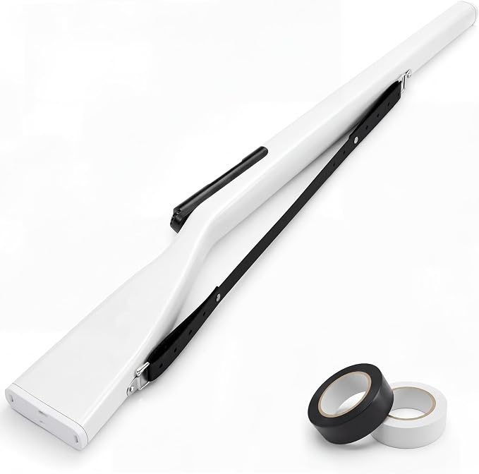 Color Guard Rifle, Wooden Drill Rifle for Winter Guard Practice | Glossy Finish, Leather Strap, Foam Padded Ends, Balanced Design, Winter Guard, Includes 2 Rolls Black Tape