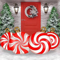 Jetec 4 Pcs Giant Inflatable Christmas Ball, Candy, Red, White