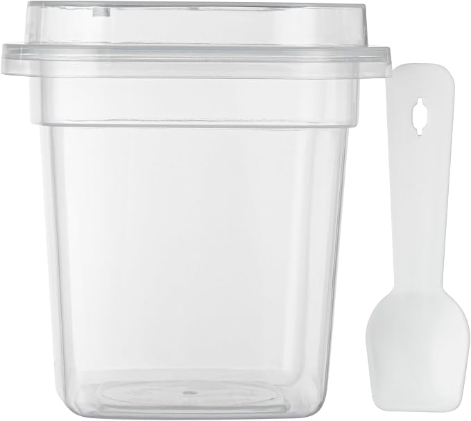 Restaurantware Mini Serve 6.7 Ounce Dessert Cups With Lids And Spoons, 100 Disposable Serving Cups - Durable, Stackable, Clear Plastic Parfait Cup, For Dessert Take Out And Delivery Orders