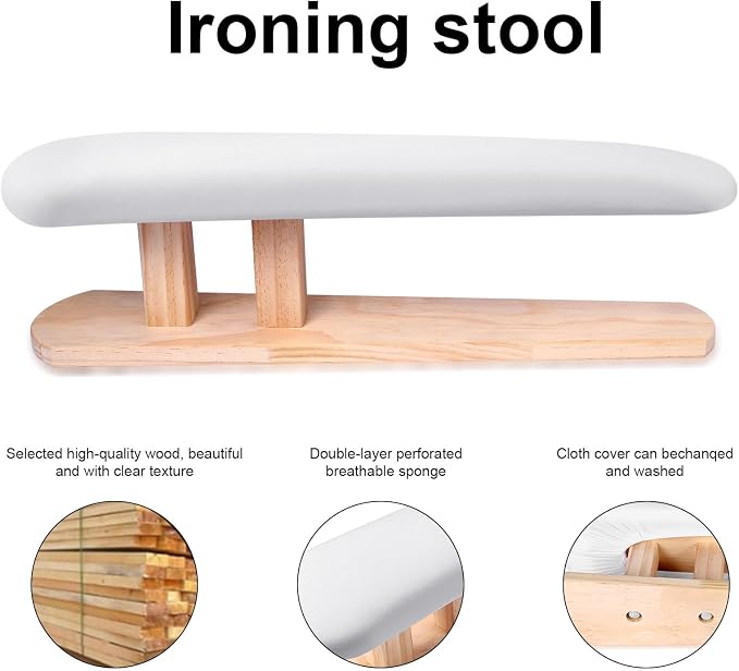 Padded Longer Sleeve Ultra Thick Padding, Double Side Ironing Board | Portable Samll Mini | Boardwith Wooden Base | Ironing Board with Sleeve Arm