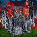 Talking Zombie Groundbreaker Halloween Animatronic with Red Eyes
