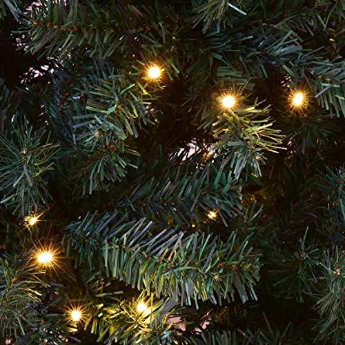 HAPPYGRILL 7.5FT Pre-lit Christmas Tree Artificial Hinged Xmas Tree for Home Holiday Décor, Metal Stand PVC Material 400 LED Lights, 1346 Branches Easy Setup & Storage