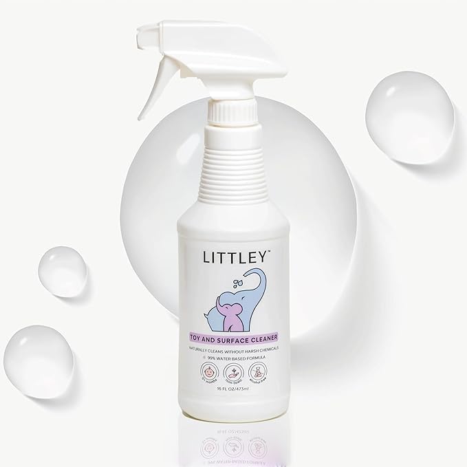 Littley Toy & Surface Cleaner | Alcohol-Free HOCl Spray for Baby Toys & High-Touch Surfaces | Fragrance-Free Formula | Gentle Cleaning for Everyday Messes | 16 oz