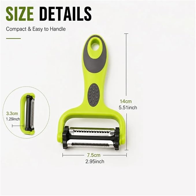 3 in 1 Vegetable and Fruit Peeler - Multifunction Slicer Grater Kitchen Tool for Effortless Preparation | 3Pcs