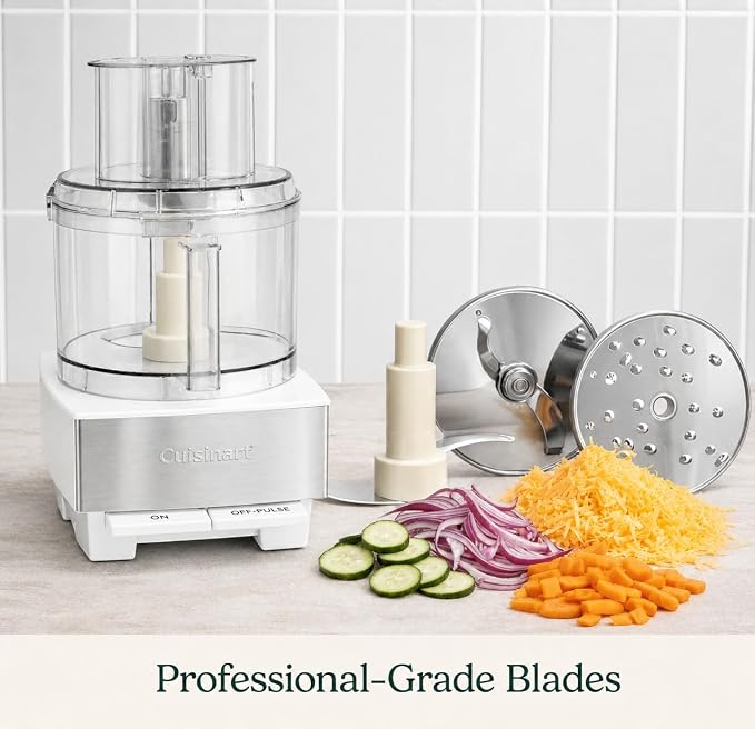Cuisinart Food Processor 14-Cup Vegetable Chopper for Mincing, Dicing, Shredding, Puree & Kneading Dough, White, DFP-14BCWNY