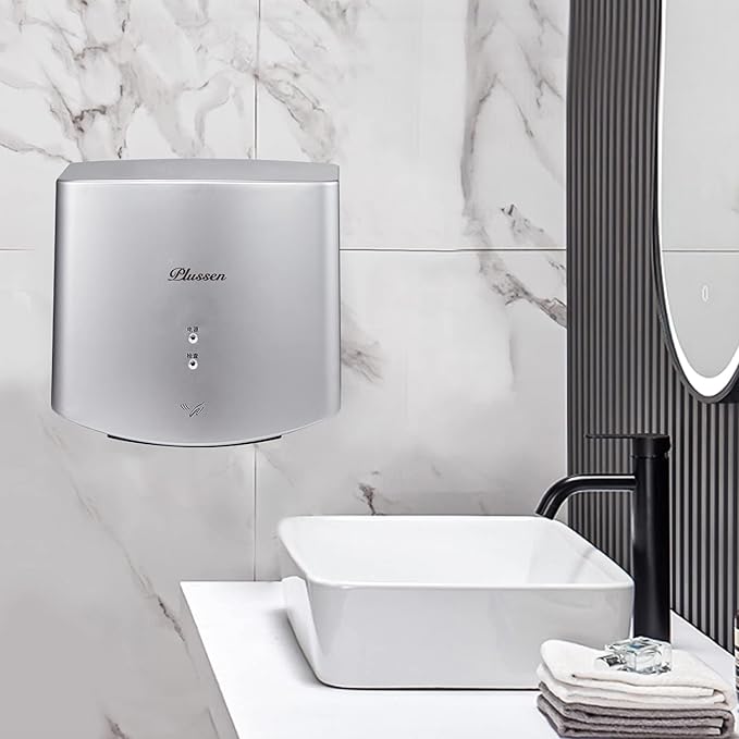 Hand Dryer with HEPA Filter, Commercial Electric Hand Dryer Fast Dry in 10s, Automatic Bathroom Hand Dryers for Home Residential Industrial, Hot/Cold Air Switch, 110v,Silver