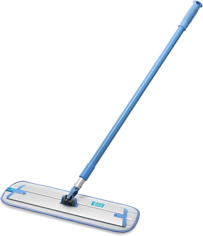 E-Cloth Deep Clean Mop, Microfiber Mop, Perfect Floor Cleaner for Hardwood, Laminate, Tile and Stone Flooring, Washable and Reusable, 100 Wash Promise,Blue / Silver