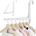 Over The Door Hanger Folding Clothes Drying Rack, Double Fold Hanging Door Hooks Coat Rack with Hooks for Indoor Laundry Room Compact Small Space Foldable Portable Door Hanger Hook Collapsible- 1 Pack