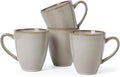 MONITO 17oz Ceramic Coffee Mugs Set of 4, GrayYellow Large Mugs with Handle | Mugs with Gold Rim for Latte,Tea&Cocoa,Dishwasher&Microwave Safe,Reactive Glaze Cups,Ideal Gift for Office and Home Use