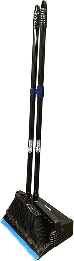 Durable and Sturdy Angle Broom and Lobby Dustpan Set, Premium Quality, Space Saving for Indoors and Outdoors. (2 Pack)