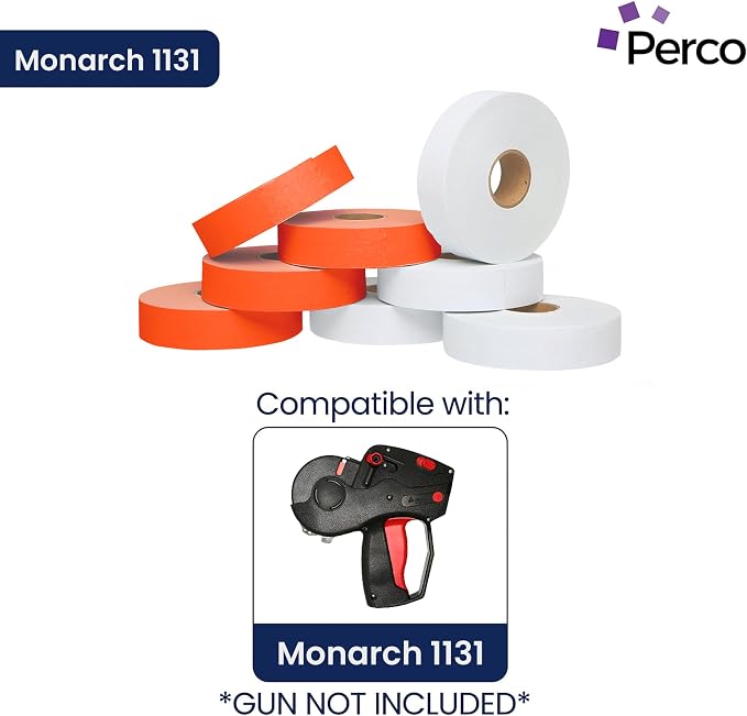 Pricing Labels for Monarch 1131 White and Fluorescent Red - 1 White & Red Sleeve - 40,000 Labels w/ 16 Rolls Value Combo Pack, 2 Sleeves - Made in USA