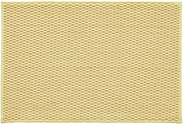 TYUU Bathroom Rugs Non Slip Washable, Super Absorbent Thin Bath Mat Small Quick Dry Low Pile Bathroom Rug, Yellow 20"x30"