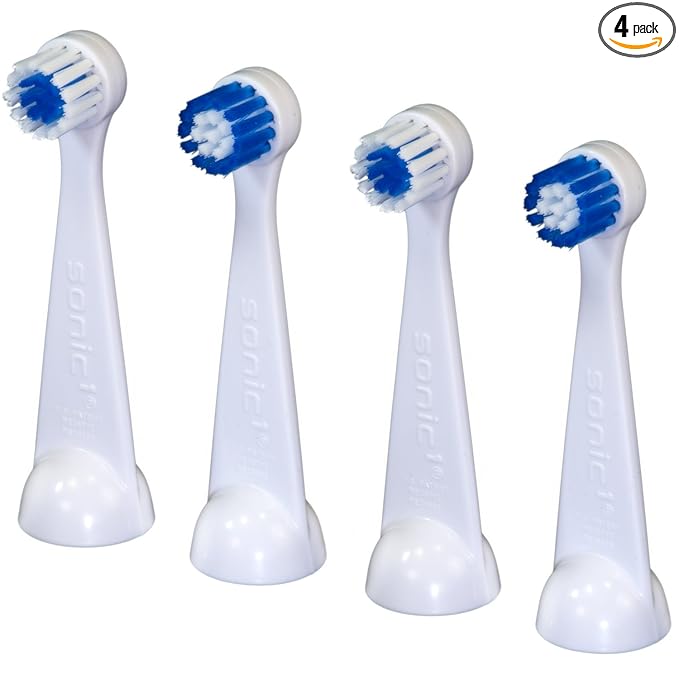 Cybersonic3 Compact Replacement Brush Heads, 4 Pack, Compatible With All Cybersonic Electric Toothbrushes