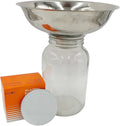 SS Strainers (Medium Strainer with Glass Jar Combo, 1 Gallon Jar Combo)