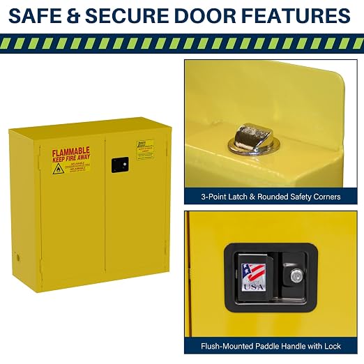 Jamco 30 Gallon Steel Flammable Safety Cabinet, Self-Closing Doors, Yellow | All-Welded Double-Wall Steel Flammable Storage Cabinet, Lockable Doors, 43"W X 18"D X 44"H, Osha & Fm Certified, Made In Usa