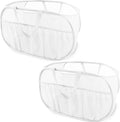 2 Pack Collapsible Laundry Baskets, Upgrade Pop Up Laundry Hamper with Convenient Bags, Foldable Laundry Basket Mesh Light Weight, Easy to Carry Clothes Hampers for Laundry, Dorm, Toys, Travel White