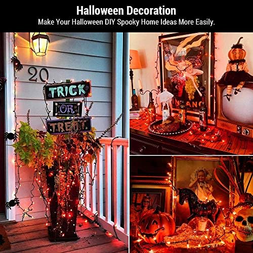 BrizLabs Orange Halloween Lights 300 Count 69.6ft Incandescent Light String