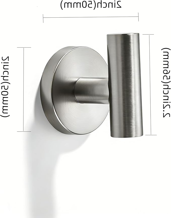 Wall Mounted Bathroom Towel Hooks for Hanging Clothes,Hat,3 Pack Brushed Nickel Coat Hook Robe Hooks.Suitable for Hotels and bathrooms.