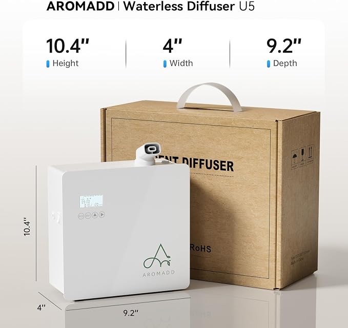 2025 Upgraded 3500 Sq.Ft Smart Scent Diffuser - HVAC System, Whole House Aroma & Hotel Collection Diffuser, Waterless Essential Oil Diffuser for Home Large Room, Cold Air Tech, 600mL (White)