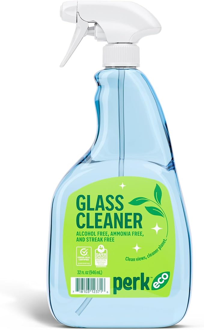 Sustainable Earth Ready‑to‑Use Glass Cleaner, 32 oz Spray Bottle — Ammonia‑Free Streak‑Free Cleaner for Windows, Mirrors & Glass Surfaces