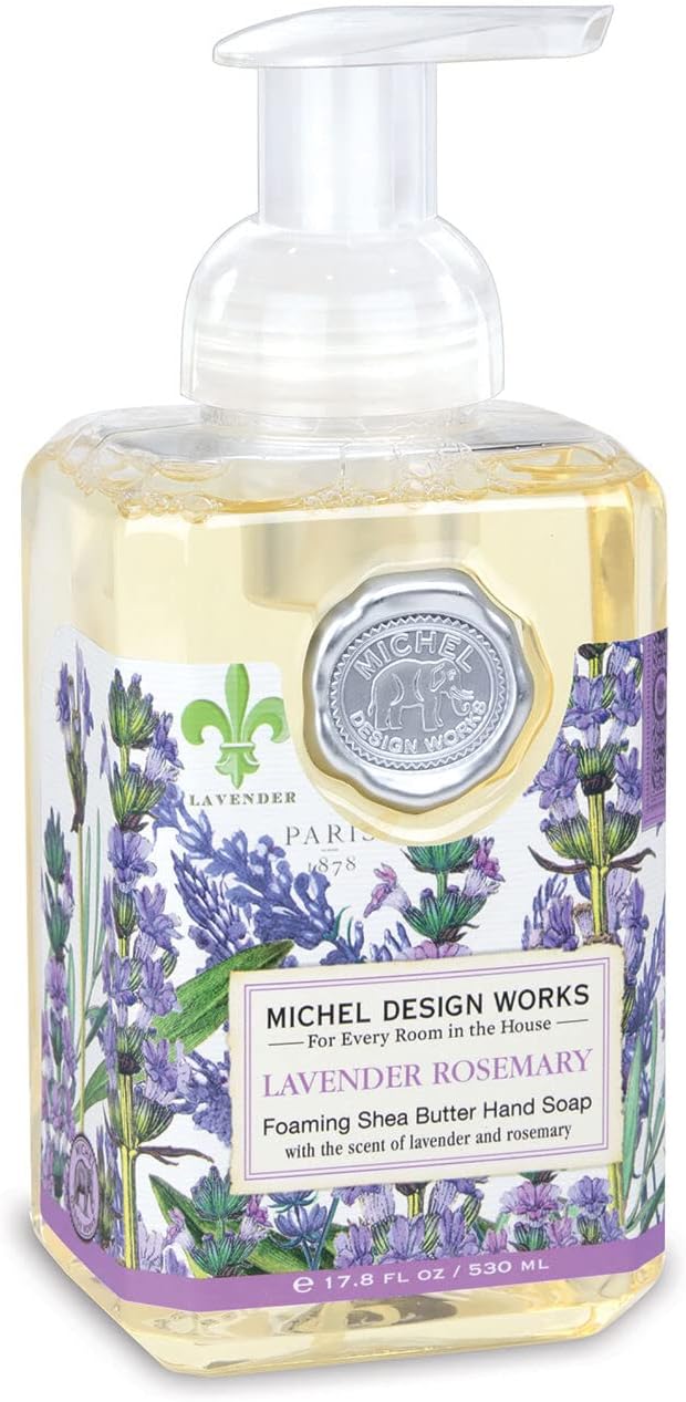 Michel Design Works Foaming Hand Soap, Lavender Rosemary, with Soap Dispenser, 1-Pack, 17.8 Fl oz Each