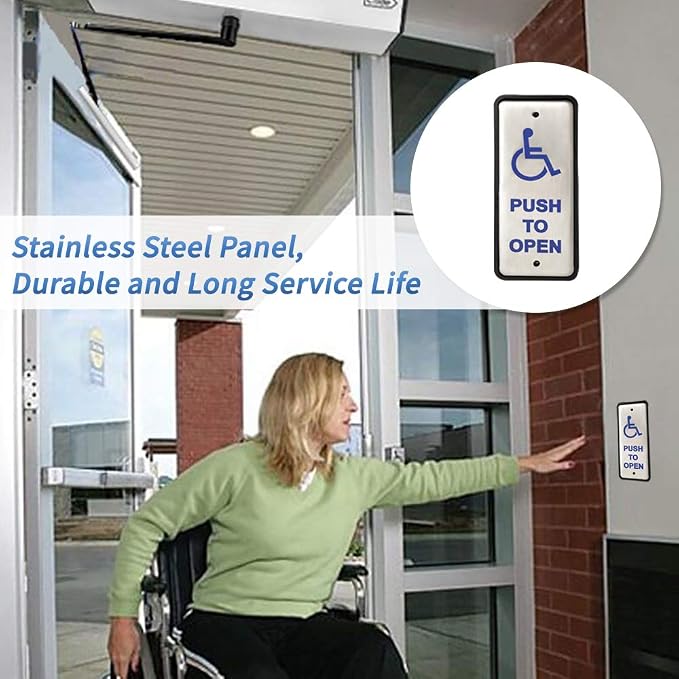Electronic Automatic Swing Door Opener System with Wired Narrow Handicap Push Buttons Olide-515 and 550lbs Fail Safety Electric Strike