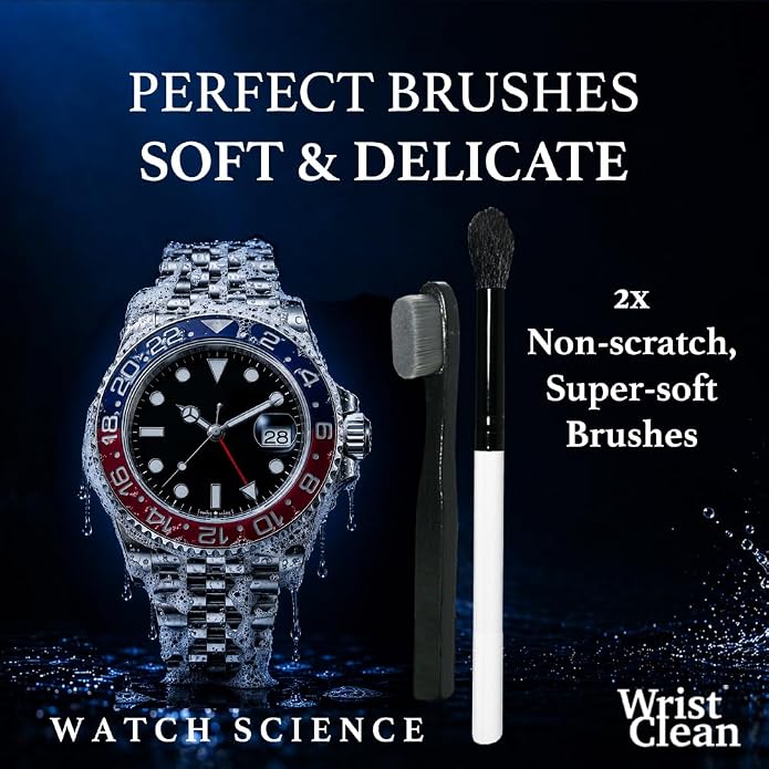 Premier Watch Cleaning Kit & Watch Polishing Kit | Cleaner, Polish, Rubber & Leather Strap Care, Microfiber Cloths, Brushes | Premium Timepiece Cleaning Tools | USA Made (9 Piece)