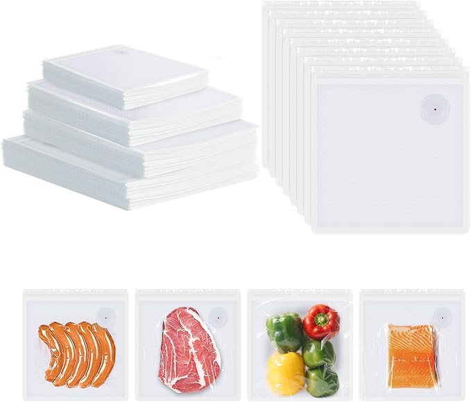 Reusable Vacuum Seal Bags, BPA-Free Food-Grade, Leakproof & Odor-Resistant, Freezer & Microwave Safe, Clear Storage Bags for Meat, Seafood, Snacks & Dry Goods, 30 Pack (10.24" x 13.39")