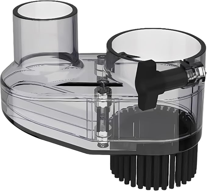 CNC Router Dust Shoe with Brush and Dual Ports, 5.1 in / 13 cm, 52 mm Spindle Dust Collector for CNC Cutting and Engraving Machine, Removable for Easy Cleaning