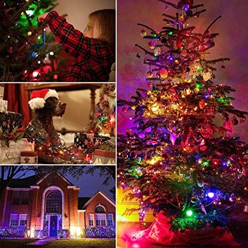 Minetom Clear Christmas Lights 2 Pack 20 Feet 100 Counts Multicolor