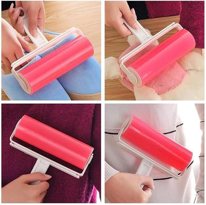 Hair Stick Remover Washable Brush Fluff Cleaner Sticky Picker Lint Roller Carpet Dust Pet Clothes Reusable Home Accessories(Black)