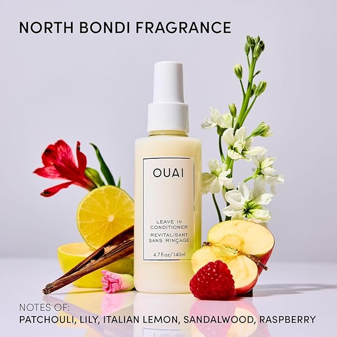 OUAI Leave In Conditioner Full Size & Travel Size - Detangling Spray & Heat Protectant Primer + Tamarind Seed, Vitamin E & Amino Acid Blend - Frizz Control, 450°F Heat Shield, 2 Count