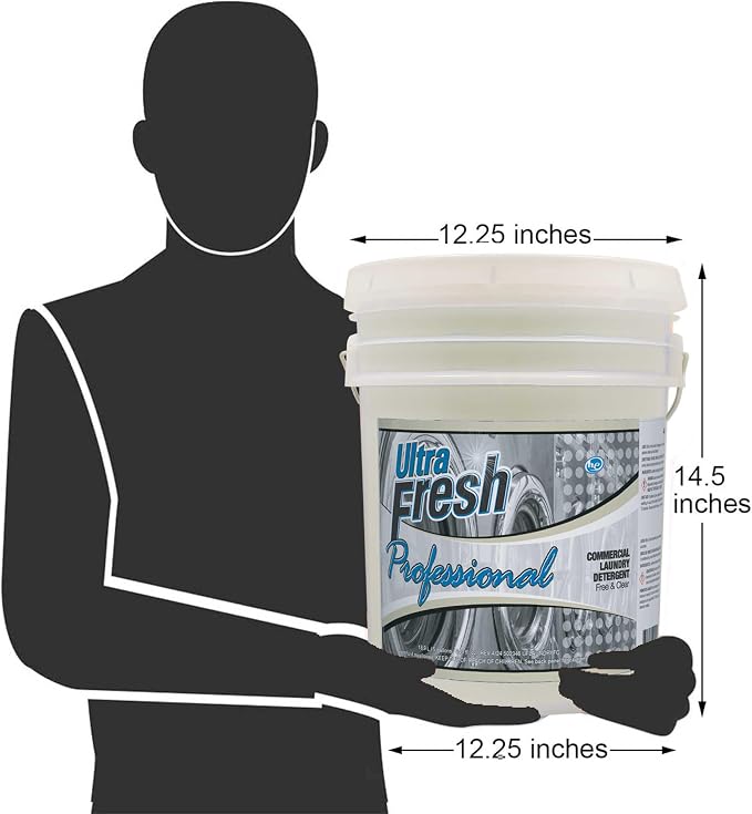 Ultra Fresh® Professional™ Commercial Laundry Detergent, Free & Clear, 5 Gal – Liquid with Easy Dispensing Pump for All Machine Types, up to 640 Loads