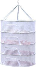 Foldable Drying Net for Vegetables, Fish, and Dehydrated Goods, Multi-Tiered Food Drying Net, Versatile Drying Rack, Windproof Design, Zipper Closure for Insect Protection 4Layer White