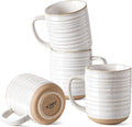 LE TAUCI Coffee Mugs 15 oz, Ceramic Coffee Cups for Latte, Hot Tea, Cappuccino, Mocha, Cocoa, Housewarming Wedding Present Mug Set - Set of 4, Arctic White
