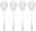 LOLA Toilet Bowl Brush w/Curved Head, 4 Pack, Coated Wire, Durable Poly Bristles, Reaches Under Toilet Bowl Rim