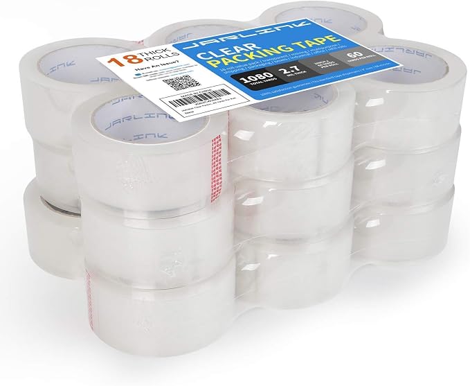 JARLINK Packing Tape Dispenser Gun (2 Pack) with 2 Rolls Tape Bundle with 18 Rolls Clear Packing Tape for Shipping Packaging Moving Sealing