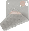 HEVEA Natural Rubber Wave Bath Mat – Long 28 × 16 in - Non-Slip Shower & Bathtub Mat with 388 Suction Cups, Plastic-Free & Biodegradable (Granite)