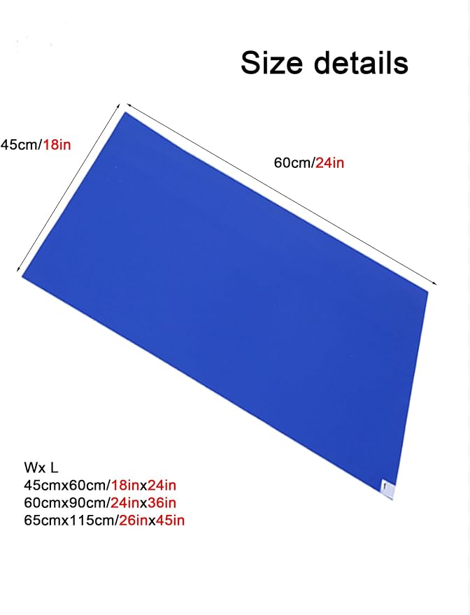 30-Sheet Sticky Floor Mat for Clean Room Entrance Disposable Shoe Dust Remover with Non-Slip Backing Multi-Layer Peel-Off Design(Blue,60cmx90cm/24inx36in)
